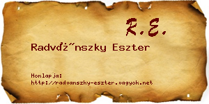 Radvánszky Eszter névjegykártya